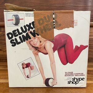 Vintage 80s Shape Shop Deluxe Duo Slim Wheel Fitness Exercise Machine.